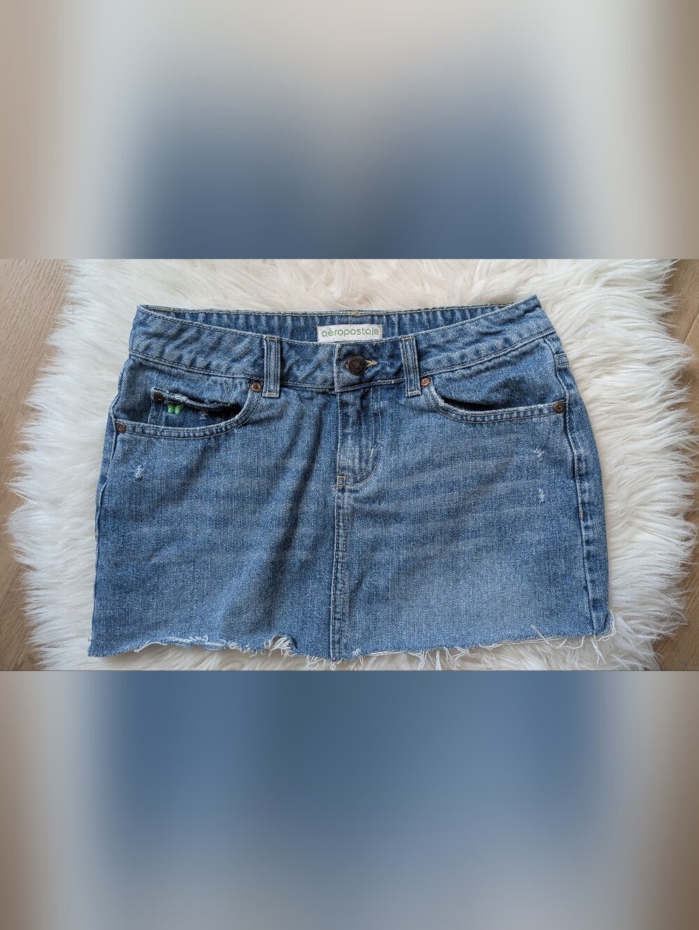 Y2K Aeropostale Low Rise Denim Mini Skirt Blue Size 0